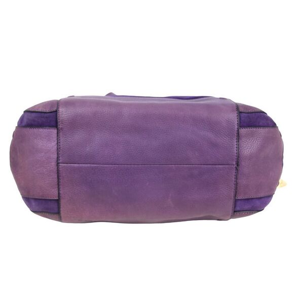 Vince Camuto PURPLE GENUINE LEATHER SHOULDER BAG HANDBAG TOTE HOBO PURSE - Picture 7 of 16